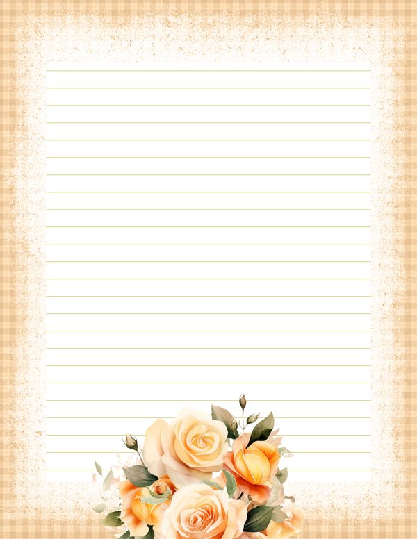 Watercolor Peach Roses Ephemera Kit: Junk Journaling, Scrapbooking (Digital Download) — image 7