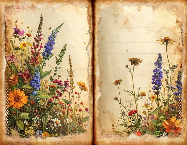 Watercolor Countryside Junk Journal Kit = Bifold Scrapbook Pages (Digital Download) — image 8