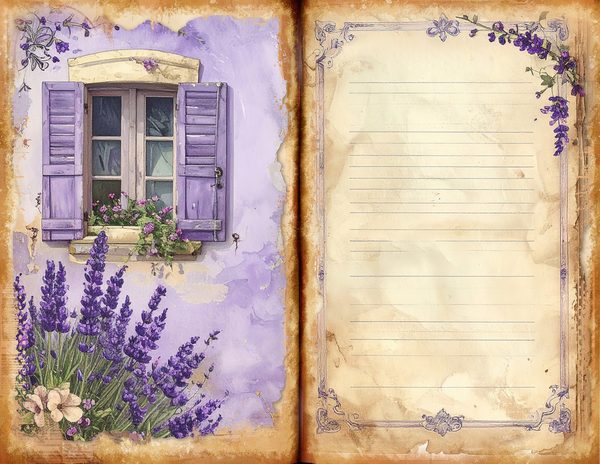 Watercolor Provence Farmhouse Printable Sheets for Junk Journaling and Scrapbooking Project — image 1