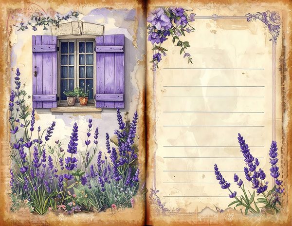 Watercolor Provence Farmhouse Printable Sheets for Junk Journaling and Scrapbooking Project — image 3