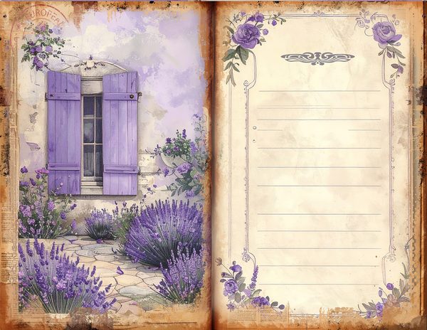 Watercolor Provence Farmhouse Printable Sheets for Junk Journaling and Scrapbooking Project — image 7