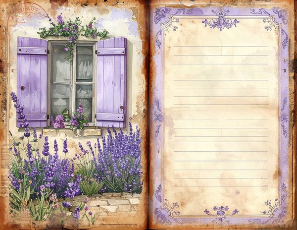 Watercolor Provence Farmhouse Printable Sheets for Junk Journaling and Scrapbooking Project — image 9