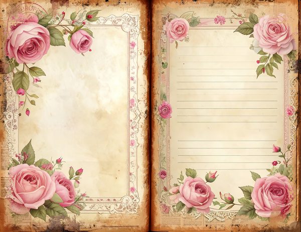 Watercolor Cottage Teatime Junk Journal: Shabby Chic Bifold Pages (Digital Download) — image 4