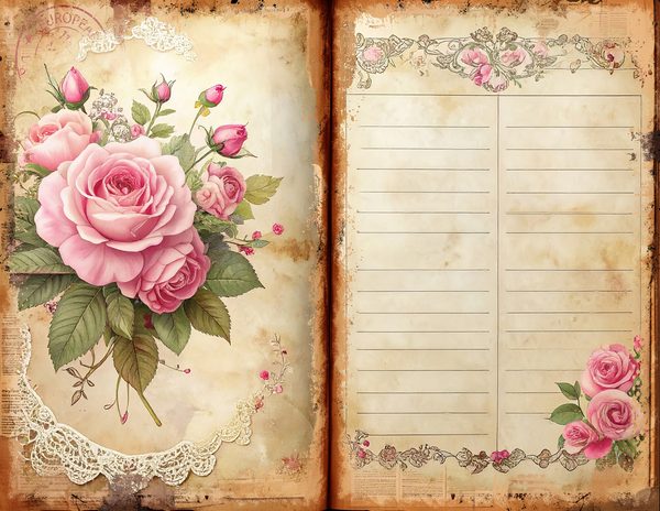 Watercolor Cottage Teatime Junk Journal: Shabby Chic Bifold Pages (Digital Download) — image 5