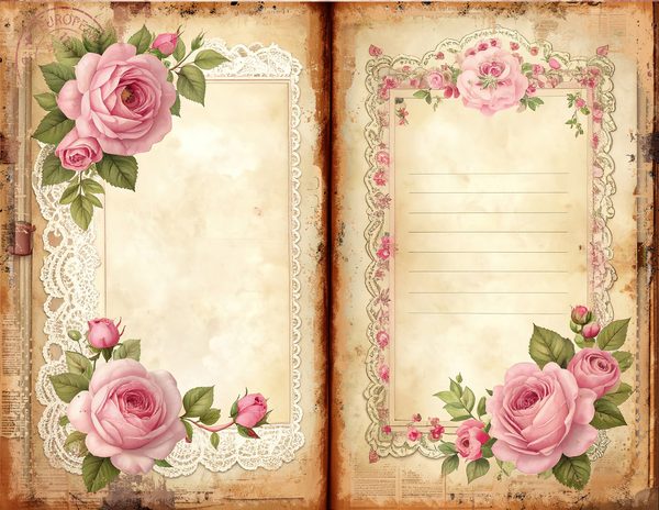 Watercolor Cottage Teatime Junk Journal: Shabby Chic Bifold Pages (Digital Download) — image 7