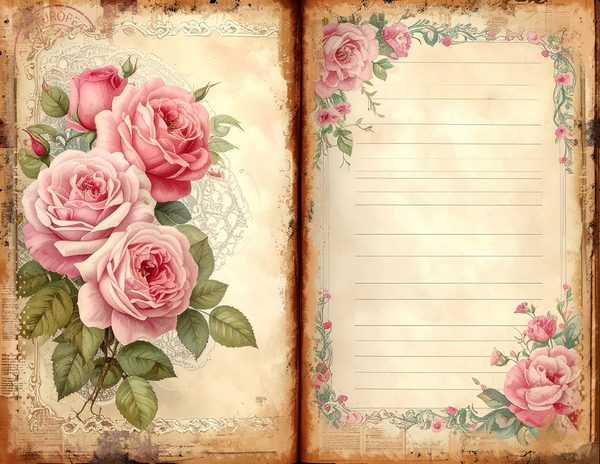 Watercolor Cottage Teatime Junk Journal: Shabby Chic Bifold Pages (Digital Download) — image 8