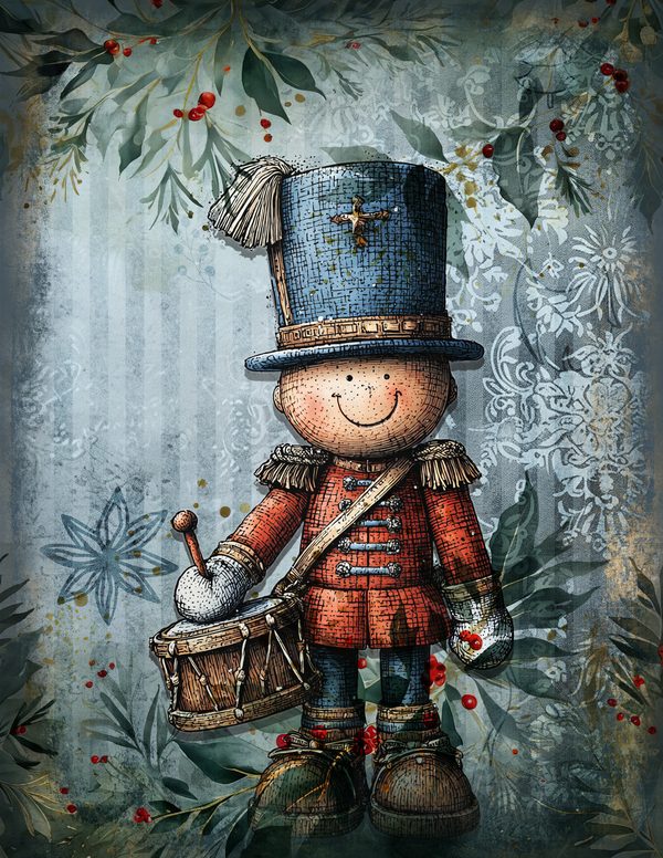 Vintage Blue Printable Papers | Winter Wonderland Junk Journal Pages | Whimsical Animals | Digital Download — image 5