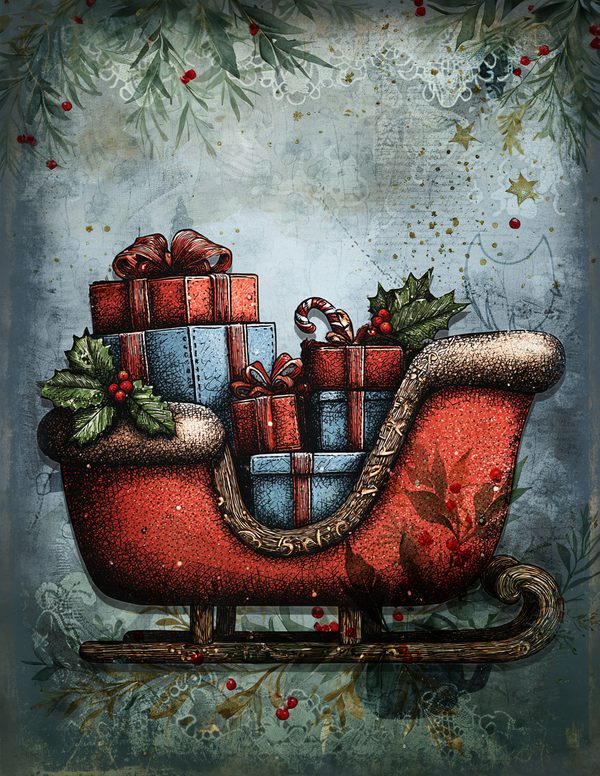 Vintage Blue Printable Papers | Winter Wonderland Junk Journal Pages | Whimsical Animals | Digital Download — image 10