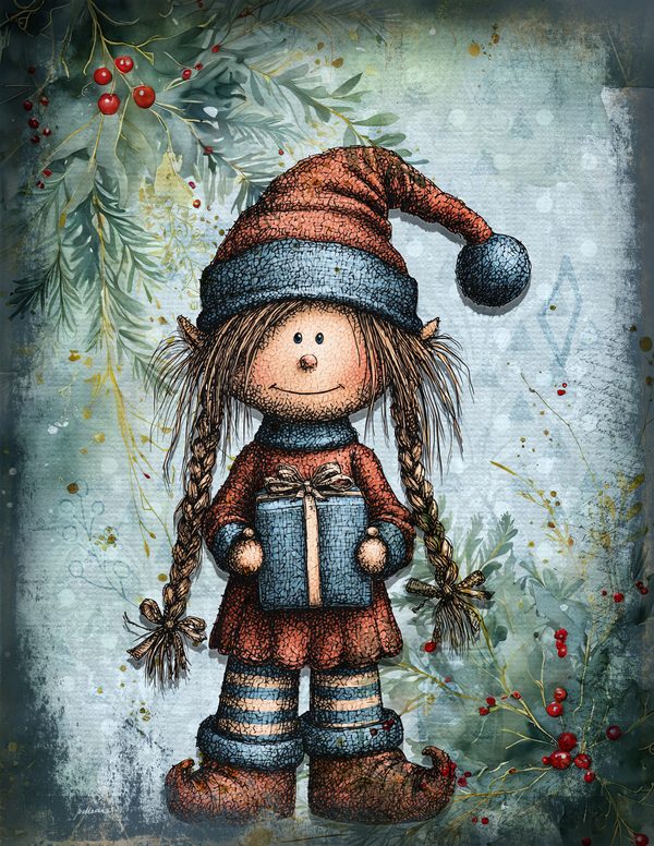 Vintage Blue Printable Papers | Winter Wonderland Junk Journal Pages | Whimsical Animals | Digital Download — image 16