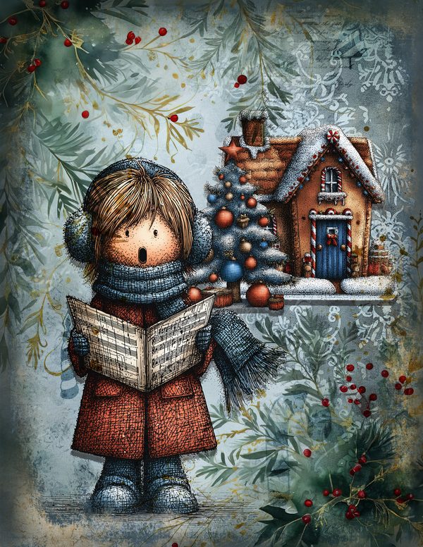 Vintage Blue Printable Papers | Winter Wonderland Junk Journal Pages | Whimsical Animals | Digital Download — image 20