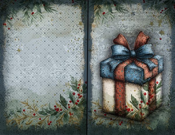 Vintage Blue Printable Papers | Winter Wonderland Junk Journal Pages | Whimsical Animals | Digital Download — image 21
