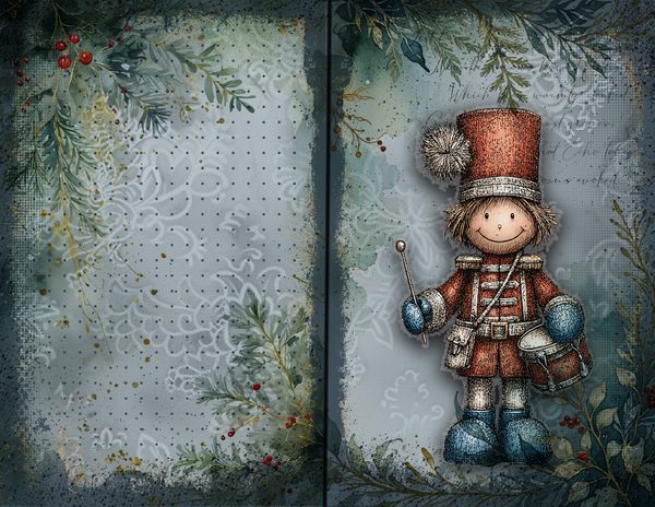 Vintage Blue Printable Papers | Winter Wonderland Junk Journal Pages | Whimsical Animals | Digital Download — image 22