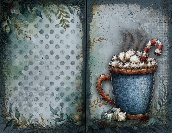 Vintage Blue Printable Papers | Winter Wonderland Junk Journal Pages | Whimsical Animals | Digital Download — image 23