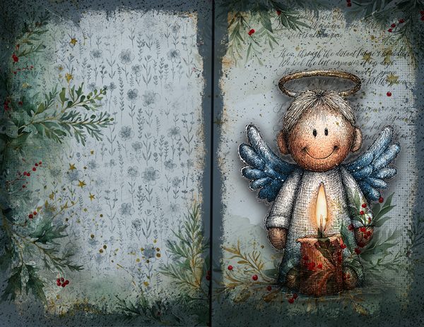 Vintage Blue Printable Papers | Winter Wonderland Junk Journal Pages | Whimsical Animals | Digital Download — image 24