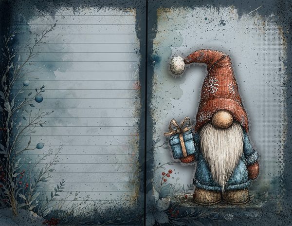 Vintage Blue Printable Papers | Winter Wonderland Junk Journal Pages | Whimsical Animals | Digital Download — image 25