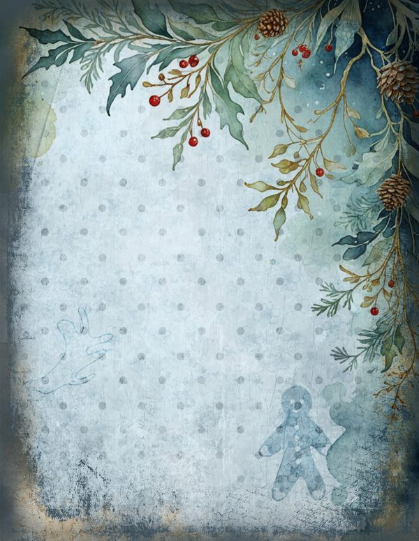 Vintage Blue Writing Pages | Winter Wonderland Junk Journal | Printable Textured Framed Papers | Digital Download — image 7