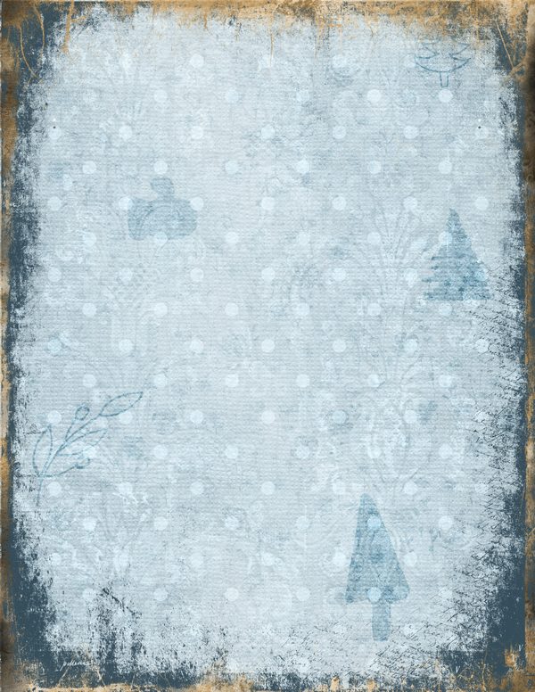 Vintage Blue Writing Pages | Winter Wonderland Junk Journal | Printable Textured Framed Papers | Digital Download — image 21