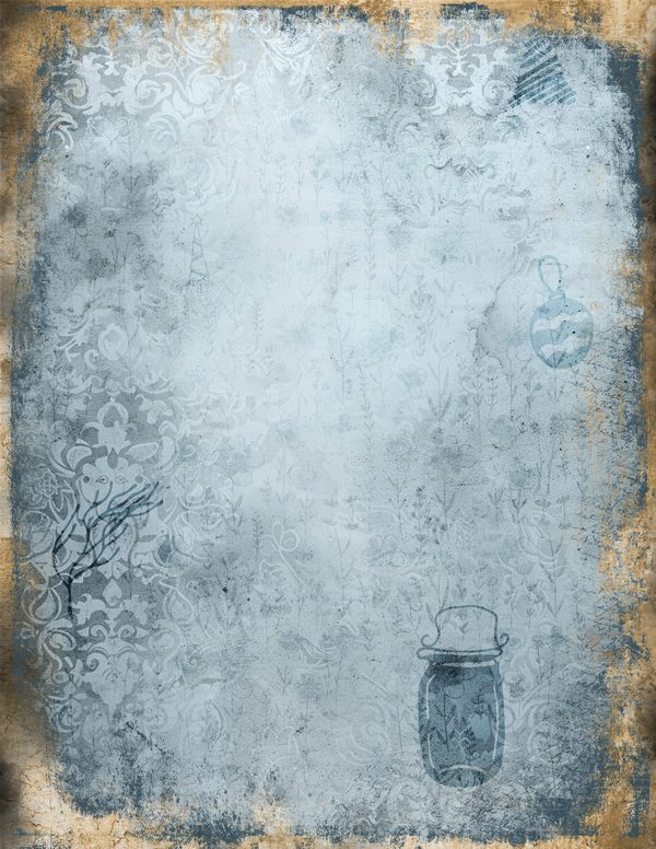 Vintage Blue Writing Pages | Winter Wonderland Junk Journal | Printable Textured Framed Papers | Digital Download — image 26