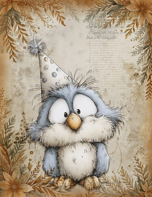 Vintage Background Papers | Cozy Winter Friends Junk Journal Pages | Whimsical Animals | Digital Download — image 2