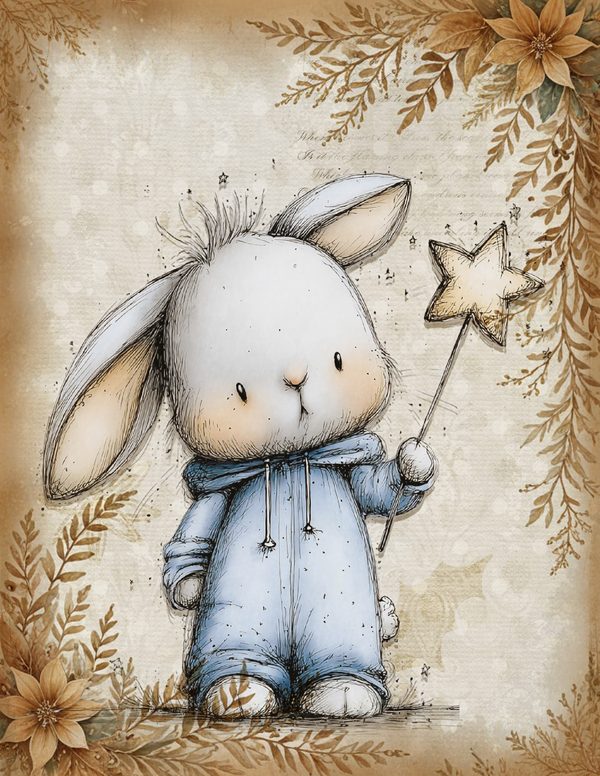 Vintage Background Papers | Cozy Winter Friends Junk Journal Pages | Whimsical Animals | Digital Download — image 7
