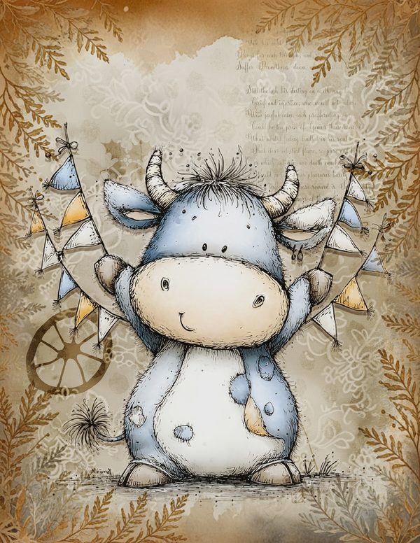 Vintage Background Papers | Cozy Winter Friends Junk Journal Pages | Whimsical Animals | Digital Download — image 19