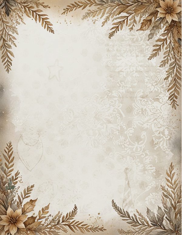 Vintage Writing Pages | Cozy Winter Friends Junk Journal | Printable Blank Framed Papers | Instant Download — image 3