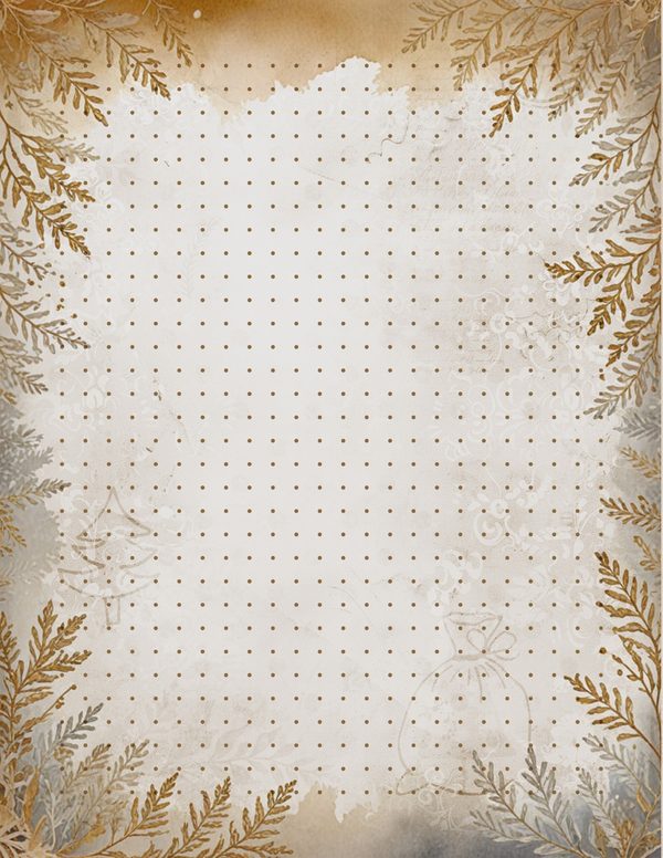 Vintage Writing Pages | Cozy Winter Friends Junk Journal | Printable Blank Framed Papers | Instant Download — image 15