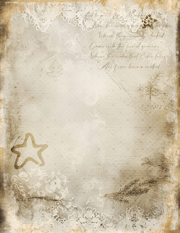 Vintage Writing Pages | Cozy Winter Friends Junk Journal | Printable Blank Framed Papers | Instant Download — image 26