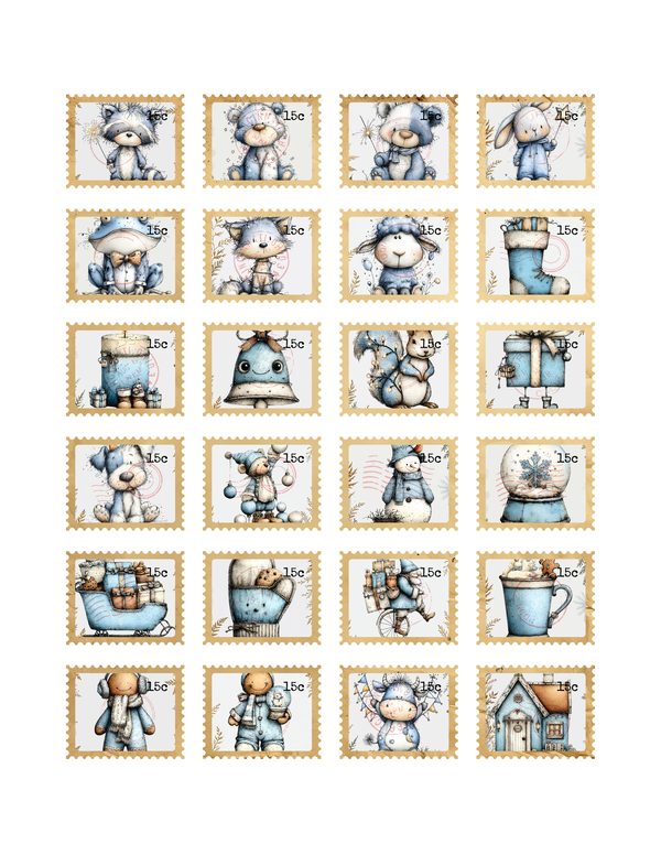 Ephemera & Fussy Cuts | Cozy Winter Friends Junk Journal | Printable Cards Tags Envelopes Stamps | Scrapbooking — image 5