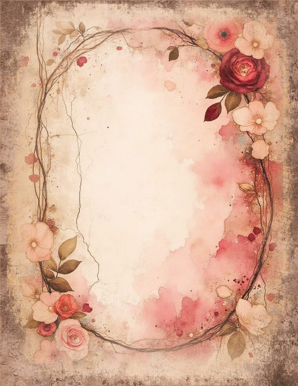 Vintage Pink Ladies Junk Journal Pages | Printable Portrait Sheets | Shabby Chic | Commercial Use — image 1