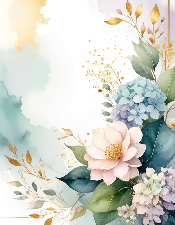 Hydrangea Digital Paper: Scrapbook Art, Floral Backgrounds (10 JPGs) — image 1