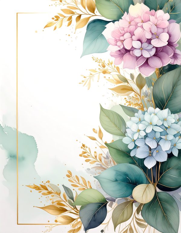 Hydrangea Digital Paper: Scrapbook Art, Floral Backgrounds (10 JPGs) — image 5