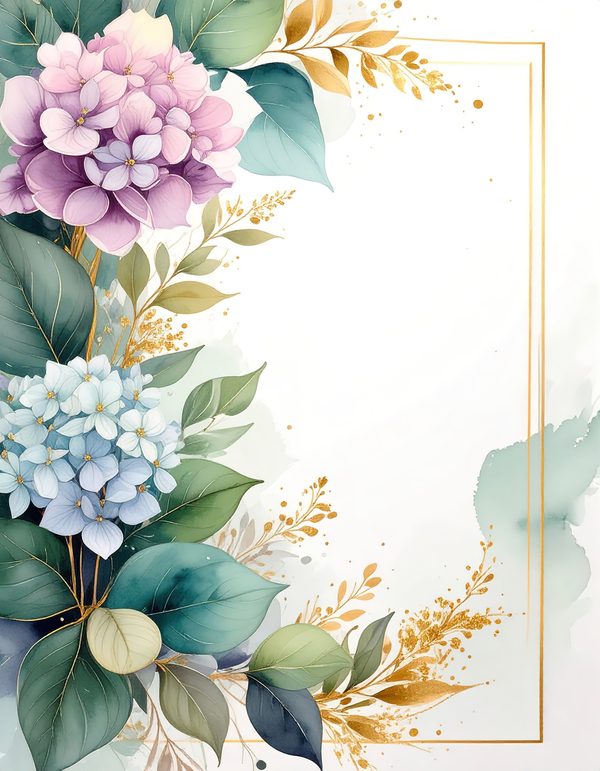 Hydrangea Digital Paper: Scrapbook Art, Floral Backgrounds (10 JPGs) — image 6