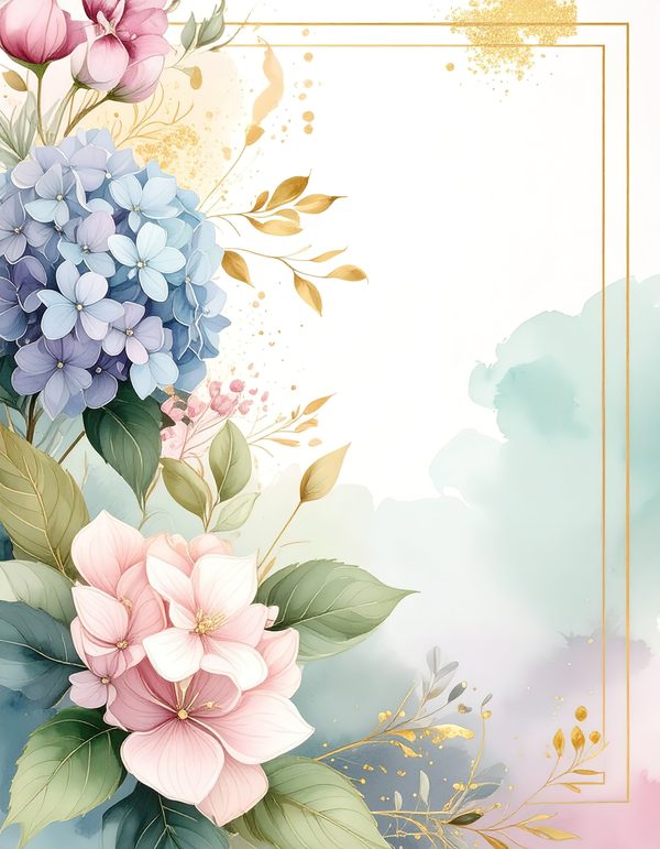 Hydrangea Digital Paper: Scrapbook Art, Floral Backgrounds (10 JPGs) — image 7