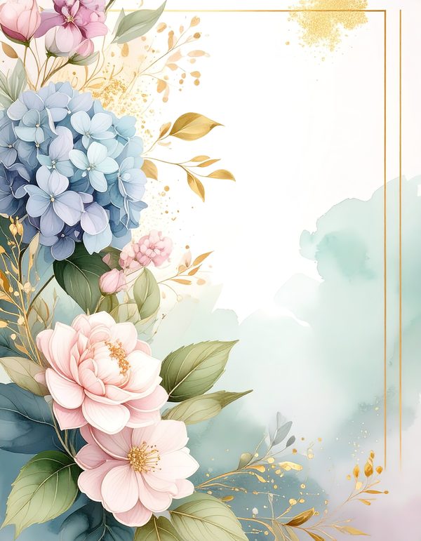Hydrangea Digital Paper: Scrapbook Art, Floral Backgrounds (10 JPGs) — image 9