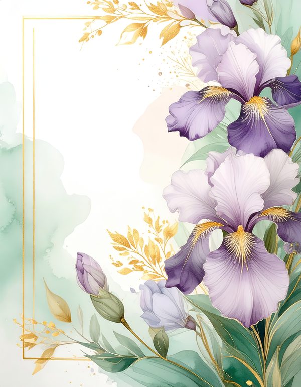 Purple Iris Digital Paper: Scrapbook Backgrounds, Commercial Use (10 JPGs) — image 5