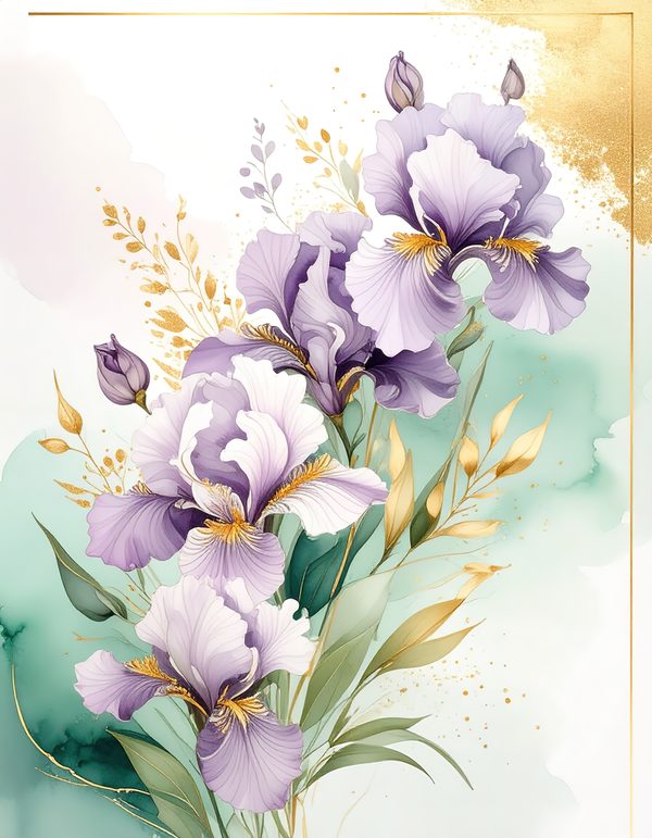 Purple Iris Digital Paper: Scrapbook Backgrounds, Commercial Use (10 JPGs) — image 8