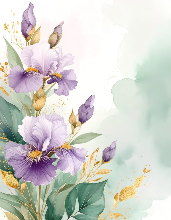Purple Iris Digital Paper: Scrapbook Backgrounds, Commercial Use (10 JPGs) — image 12