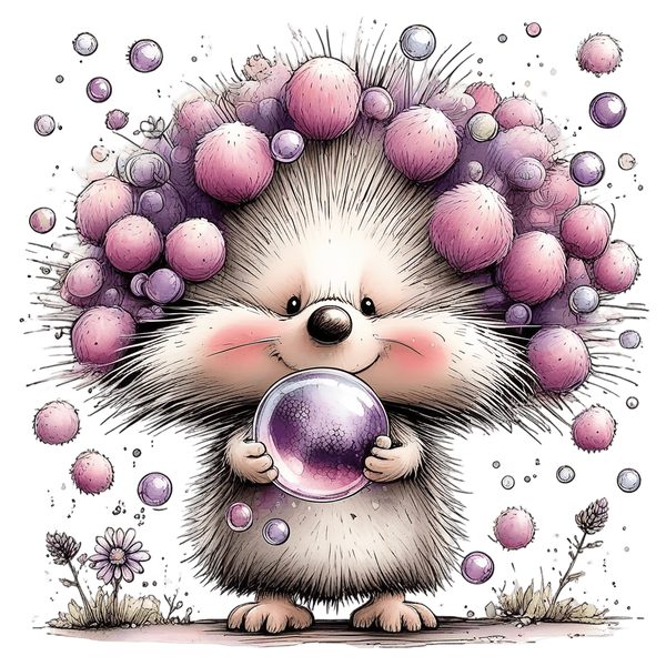 45 Whimsical Hedgehog Clipart Bundle - Watercolor Sketch Style - PNG - Commercial Use — image 7