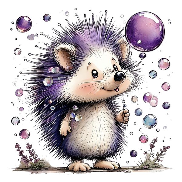 45 Whimsical Hedgehog Clipart Bundle - Watercolor Sketch Style - PNG - Commercial Use — image 12
