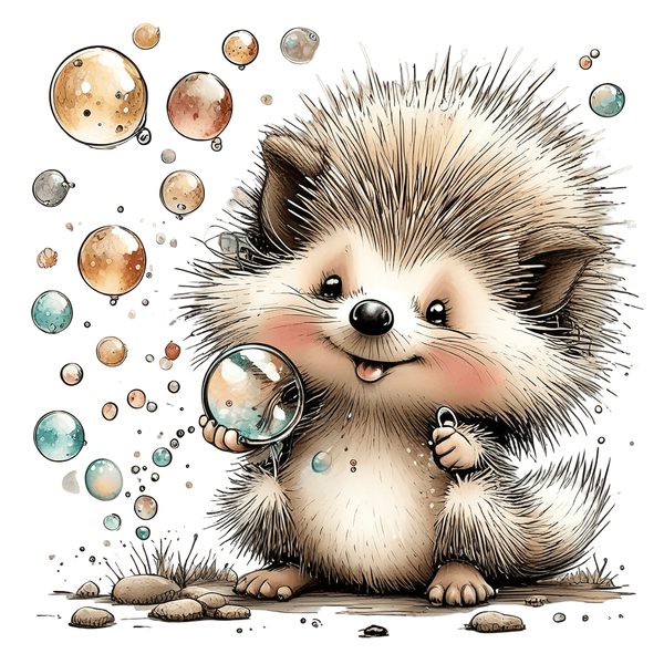 45 Whimsical Hedgehog Clipart Bundle - Watercolor Sketch Style - PNG - Commercial Use — image 13