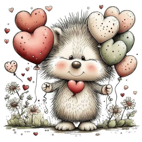 45 Whimsical Hedgehog Clipart Bundle - Watercolor Sketch Style - PNG - Commercial Use — image 15