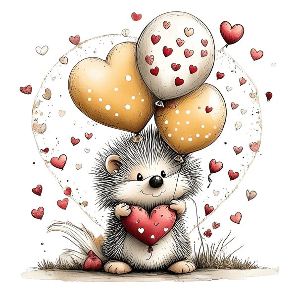 45 Whimsical Hedgehog Clipart Bundle - Watercolor Sketch Style - PNG - Commercial Use — image 16