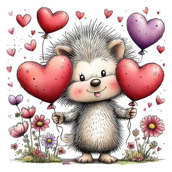45 Whimsical Hedgehog Clipart Bundle - Watercolor Sketch Style - PNG - Commercial Use — image 19
