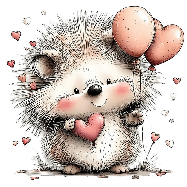 45 Whimsical Hedgehog Clipart Bundle - Watercolor Sketch Style - PNG - Commercial Use — image 20