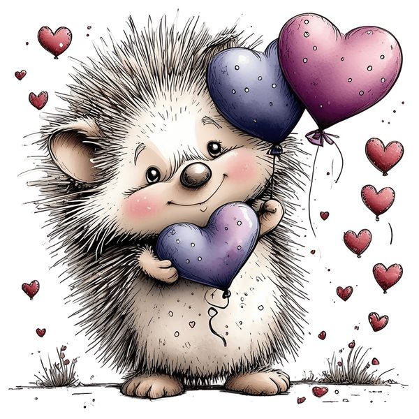 45 Whimsical Hedgehog Clipart Bundle - Watercolor Sketch Style - PNG - Commercial Use — image 21