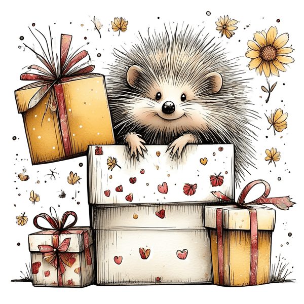 45 Whimsical Hedgehog Clipart Bundle - Watercolor Sketch Style - PNG - Commercial Use — image 33