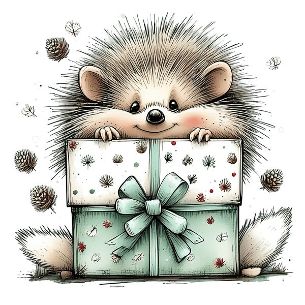 45 Whimsical Hedgehog Clipart Bundle - Watercolor Sketch Style - PNG - Commercial Use — image 34