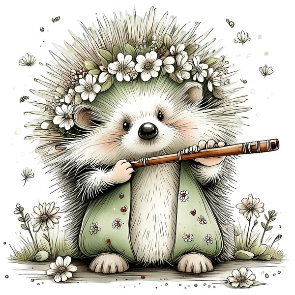 45 Whimsical Hedgehog Clipart Bundle - Watercolor Sketch Style - PNG - Commercial Use — image 38