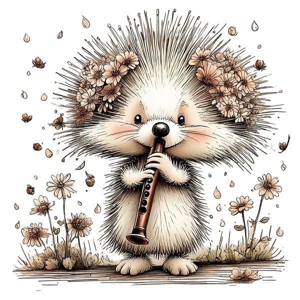 45 Whimsical Hedgehog Clipart Bundle - Watercolor Sketch Style - PNG - Commercial Use — image 42